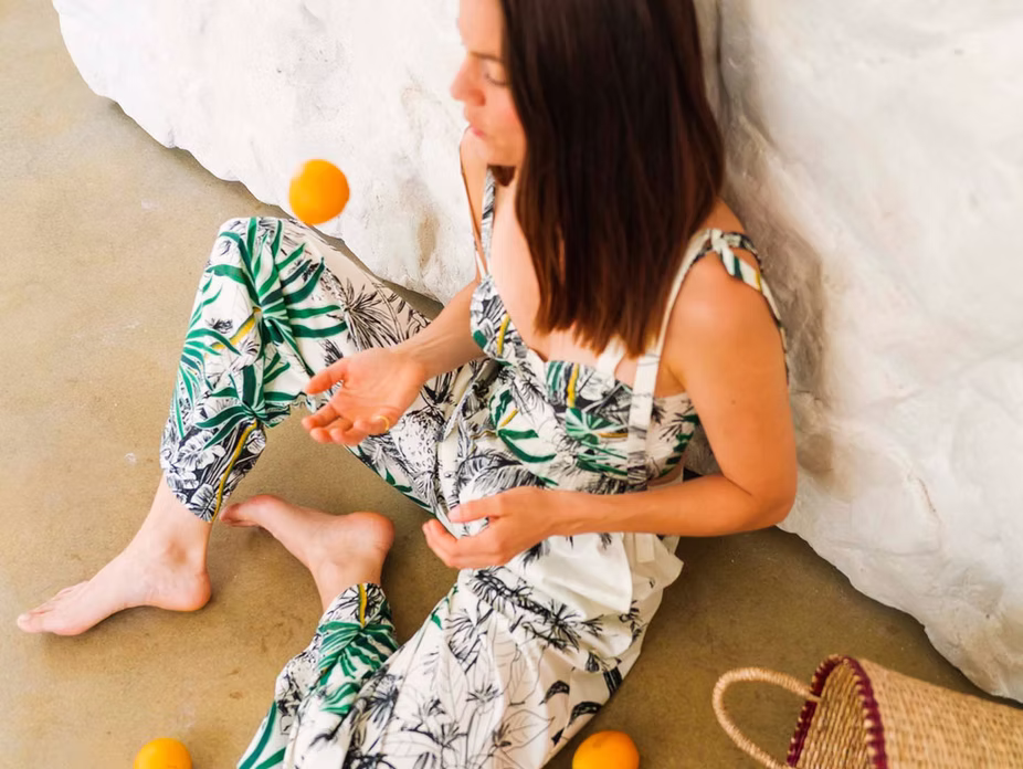 Club Tropicana Palm tree cotton set