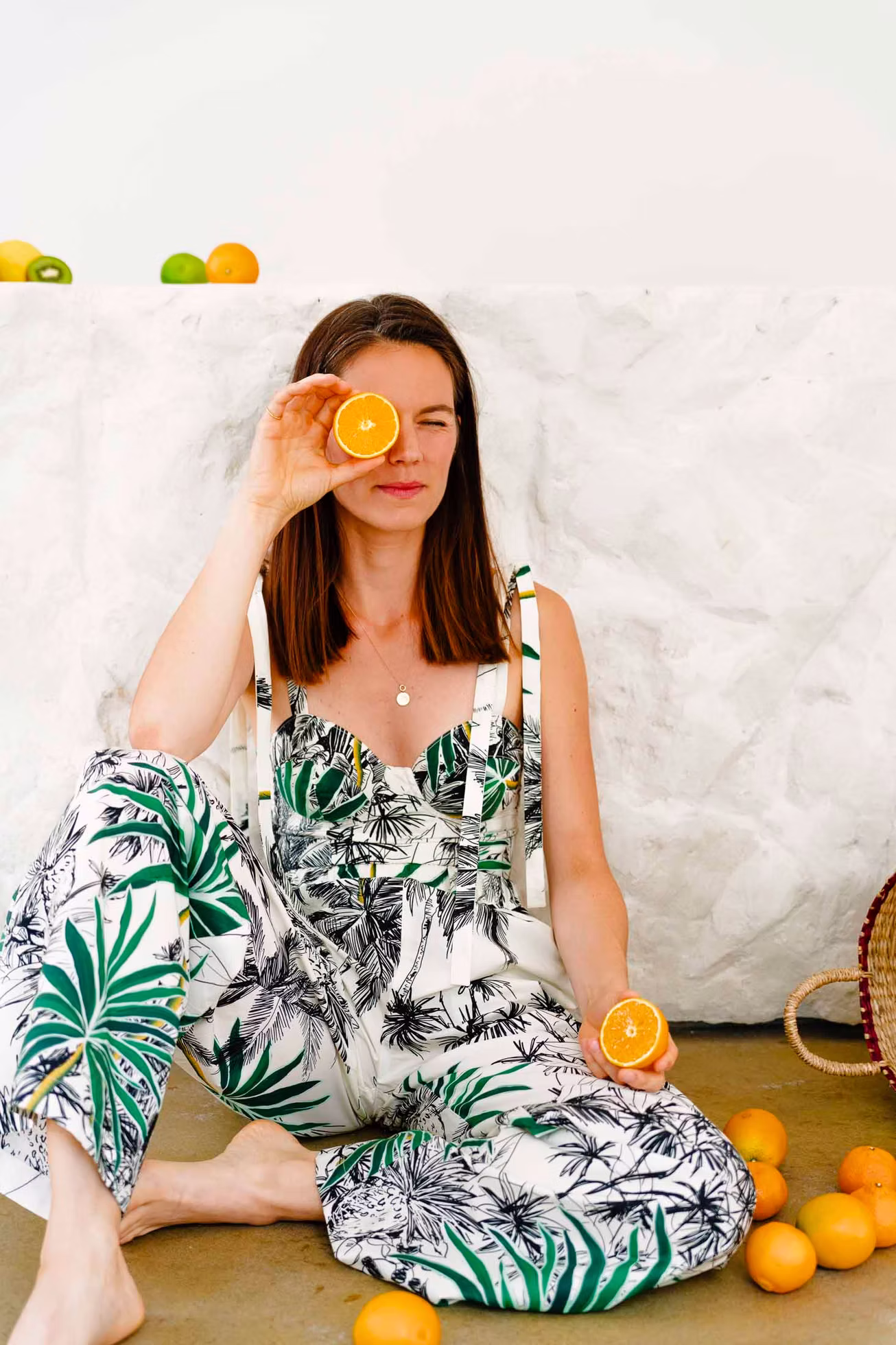 Club Tropicana Palm tree brallette top and pants