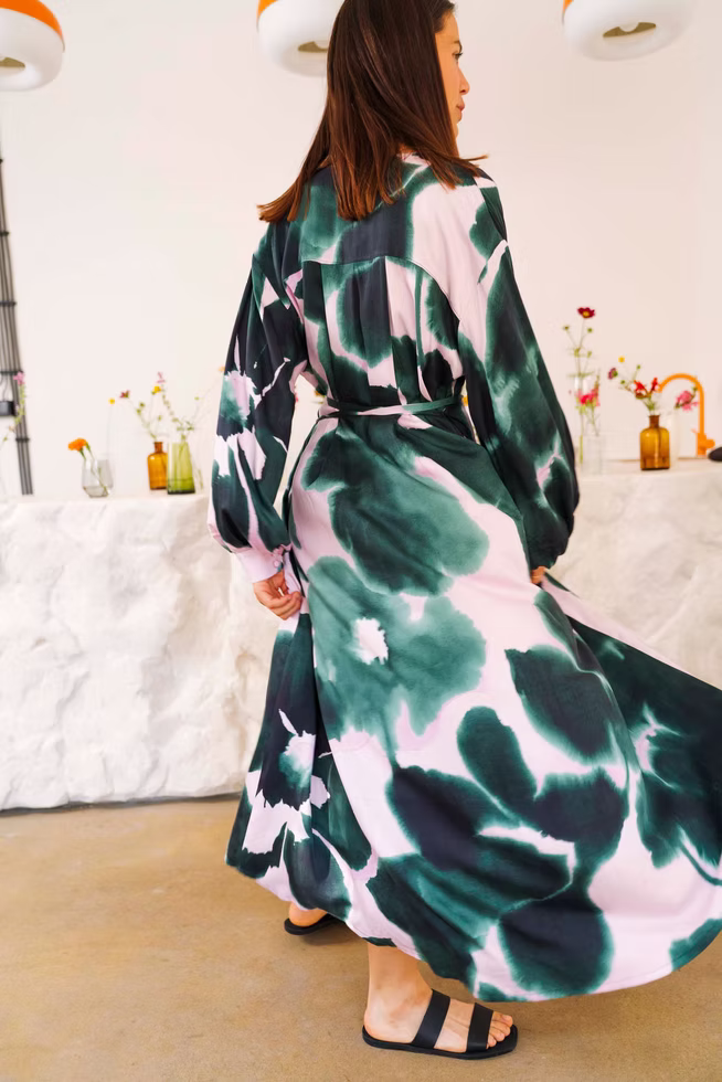Club Tropicana Green/ pink Viscose Wrap dress