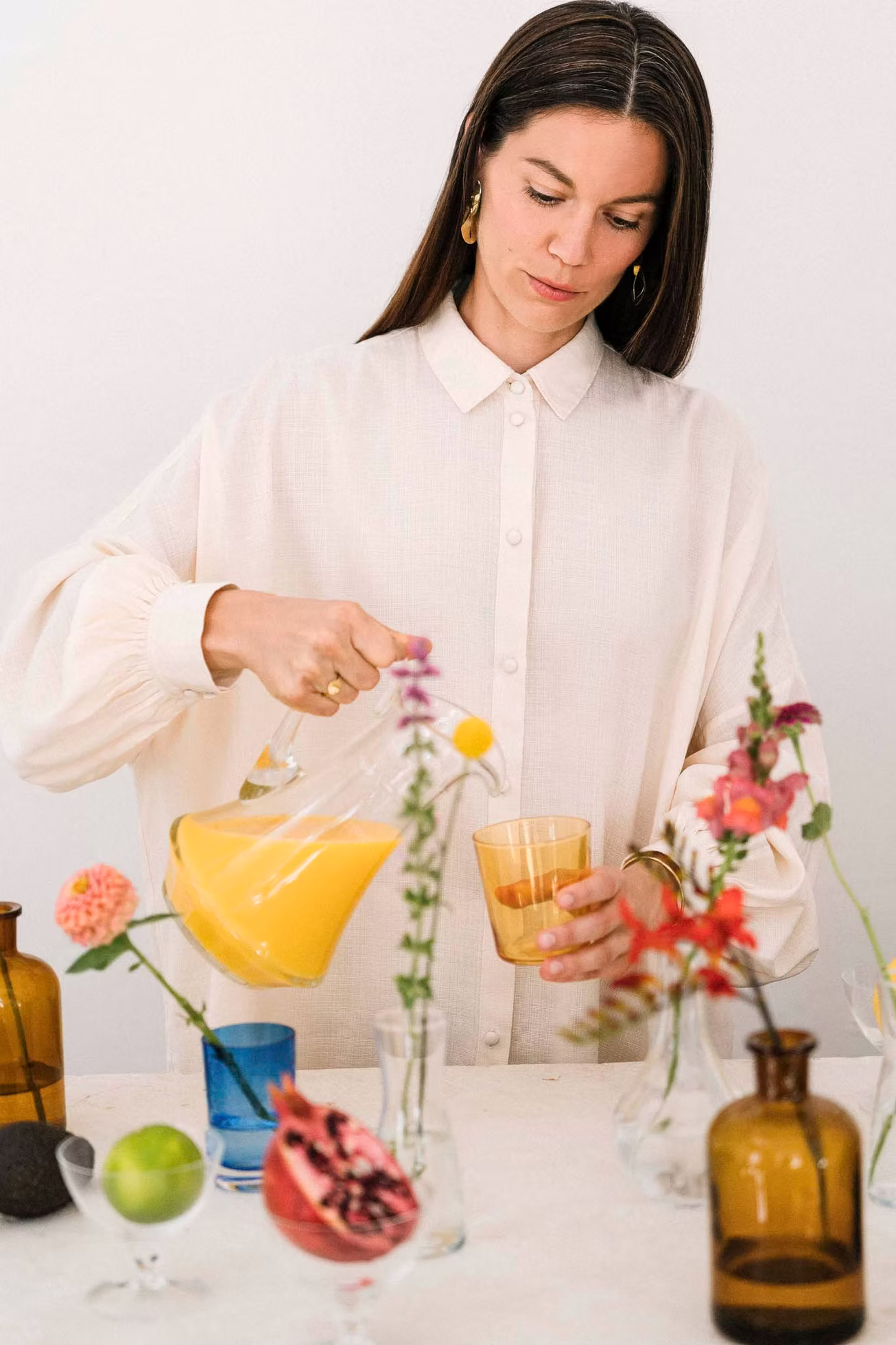 Club Tropicana Ecru oversized shirt in eco vero viscose