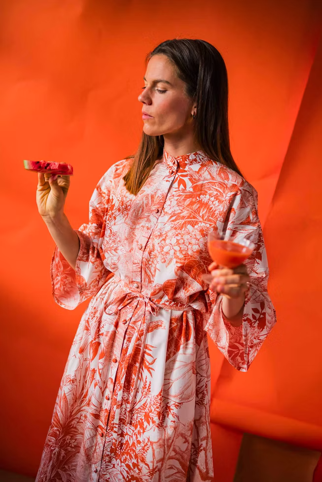 Club Tropicana Flaming Flora cotton oversized Dress