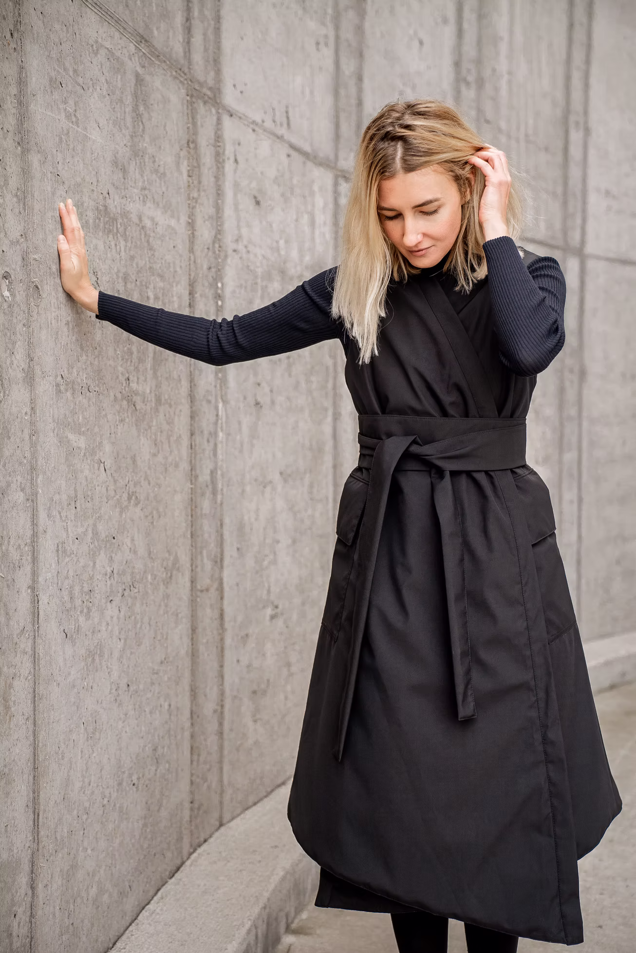 Black Ninja jacket in waterproof  Nanomembrane fabric