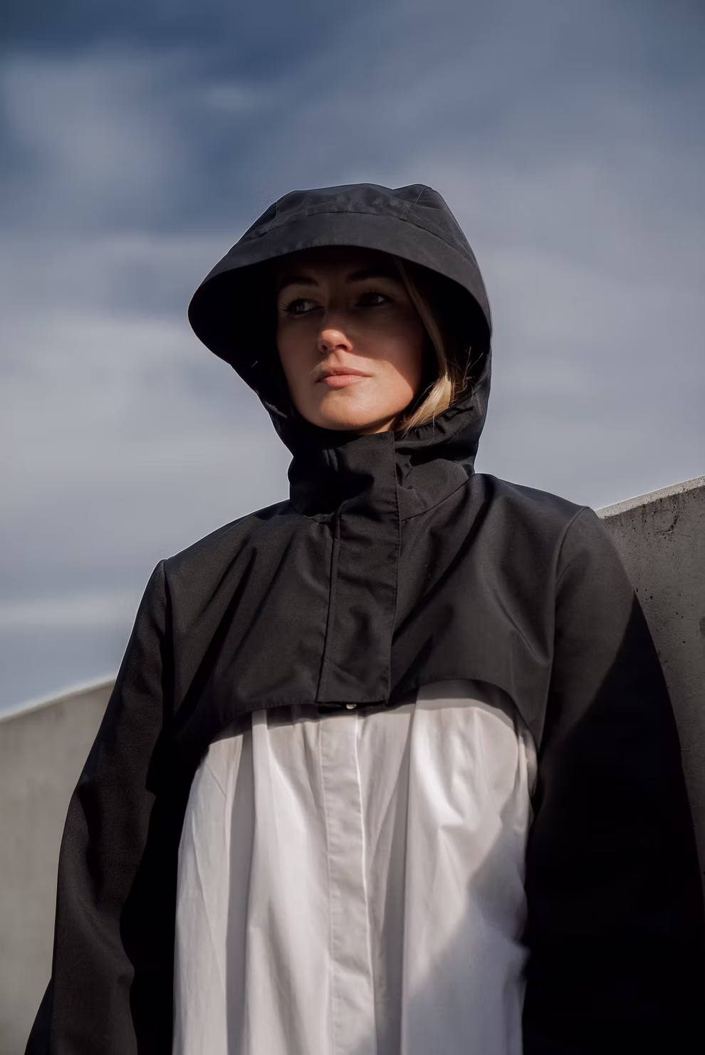 Black Ninja jacket in waterproof  Nanomembrane fabric