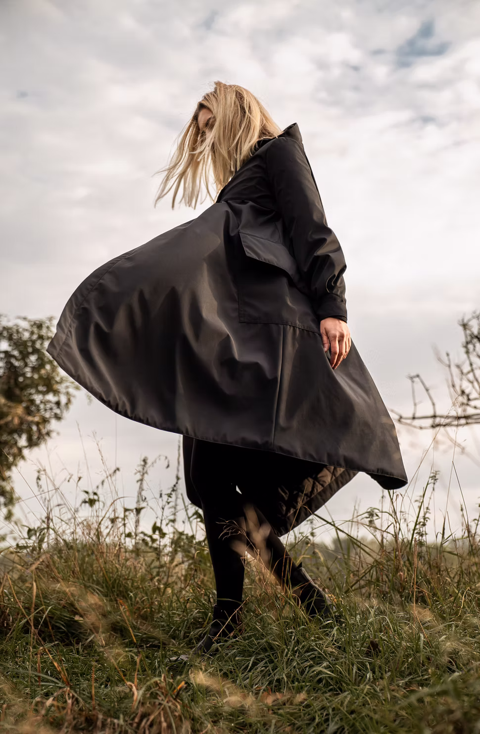 Black Ninja jacket in waterproof  Nanomembrane fabric