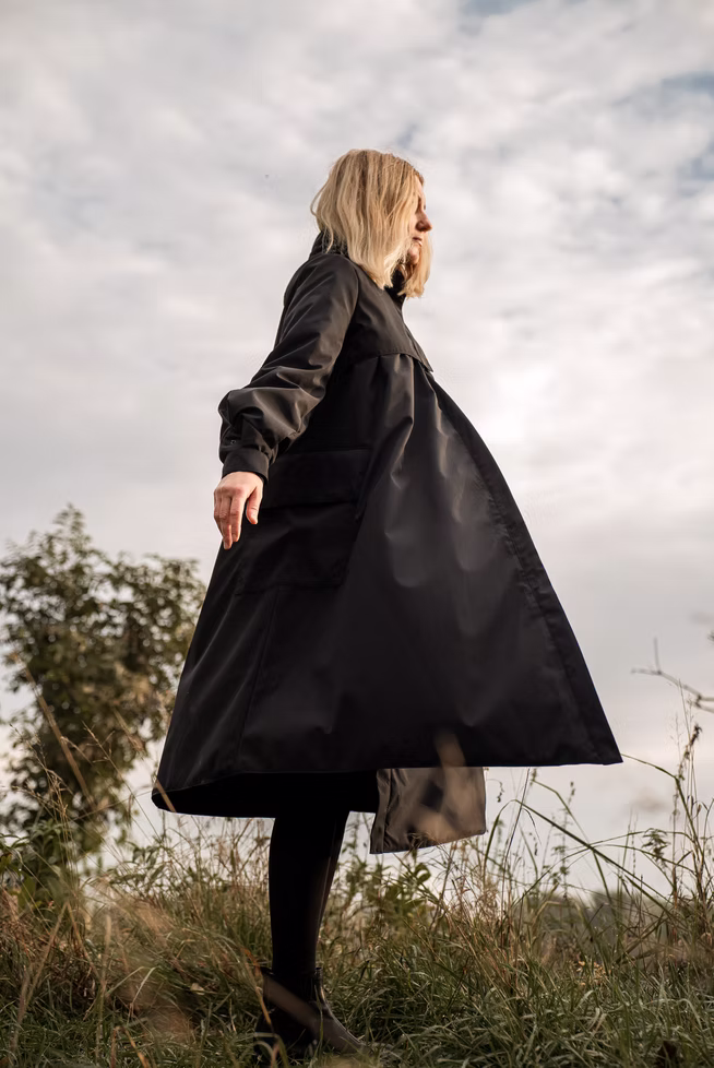 Black Ninja jacket in waterproof  Nanomembrane fabric
