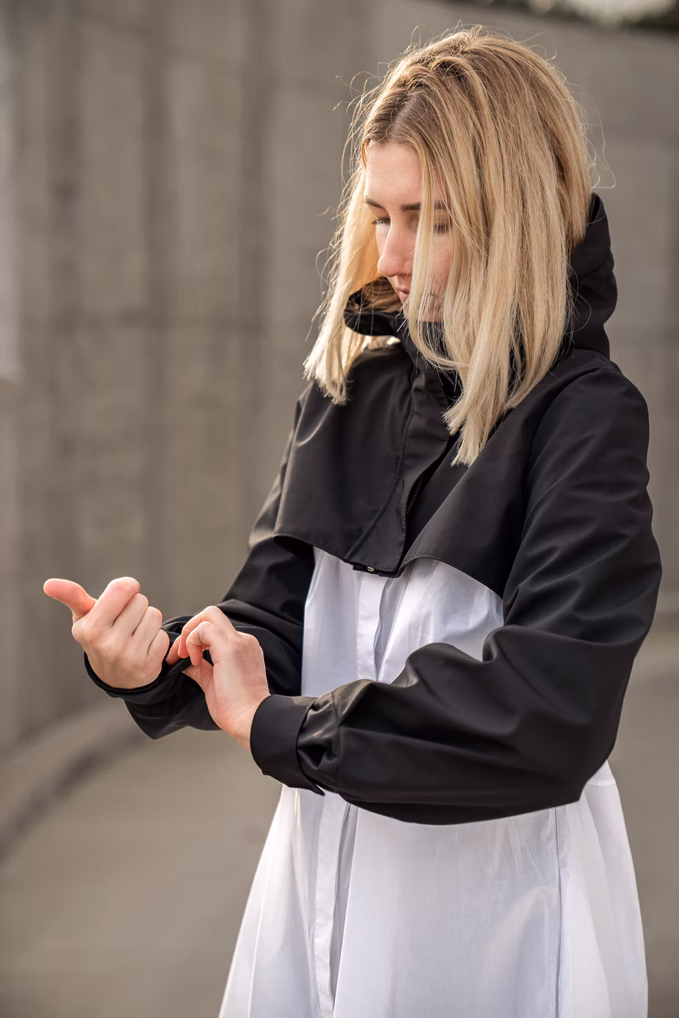 Black Ninja jacket in waterproof  Nanomembrane fabric