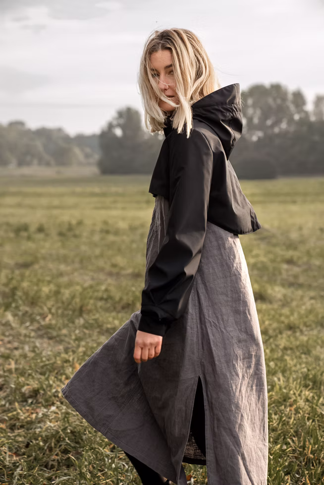 Black Ninja jacket in waterproof  Nanomembrane fabric
