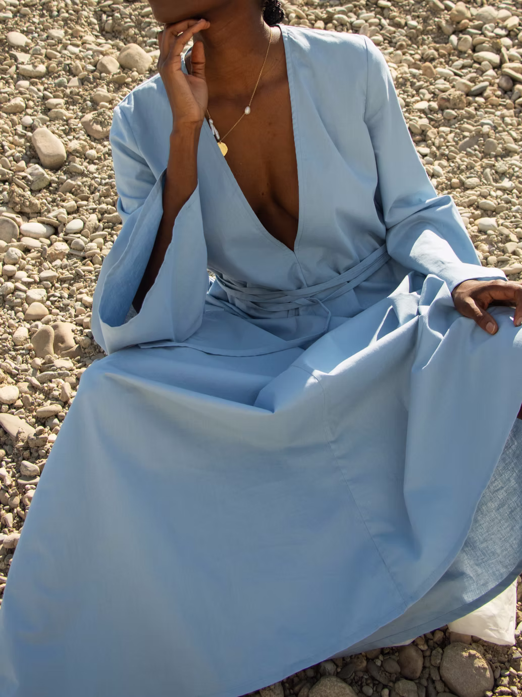 Sky Dress organic cotton sky blue