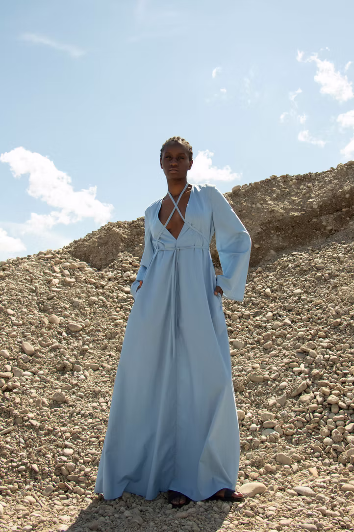 Sky dress organic cotton sky blue
