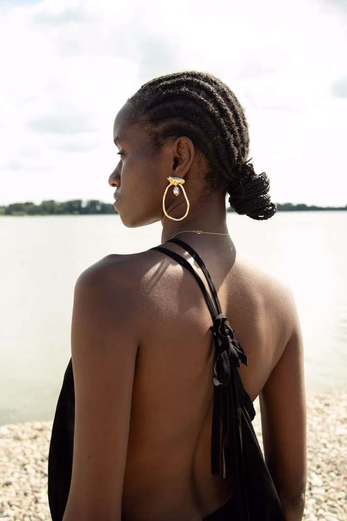 Variabile top in transparent black Viscose