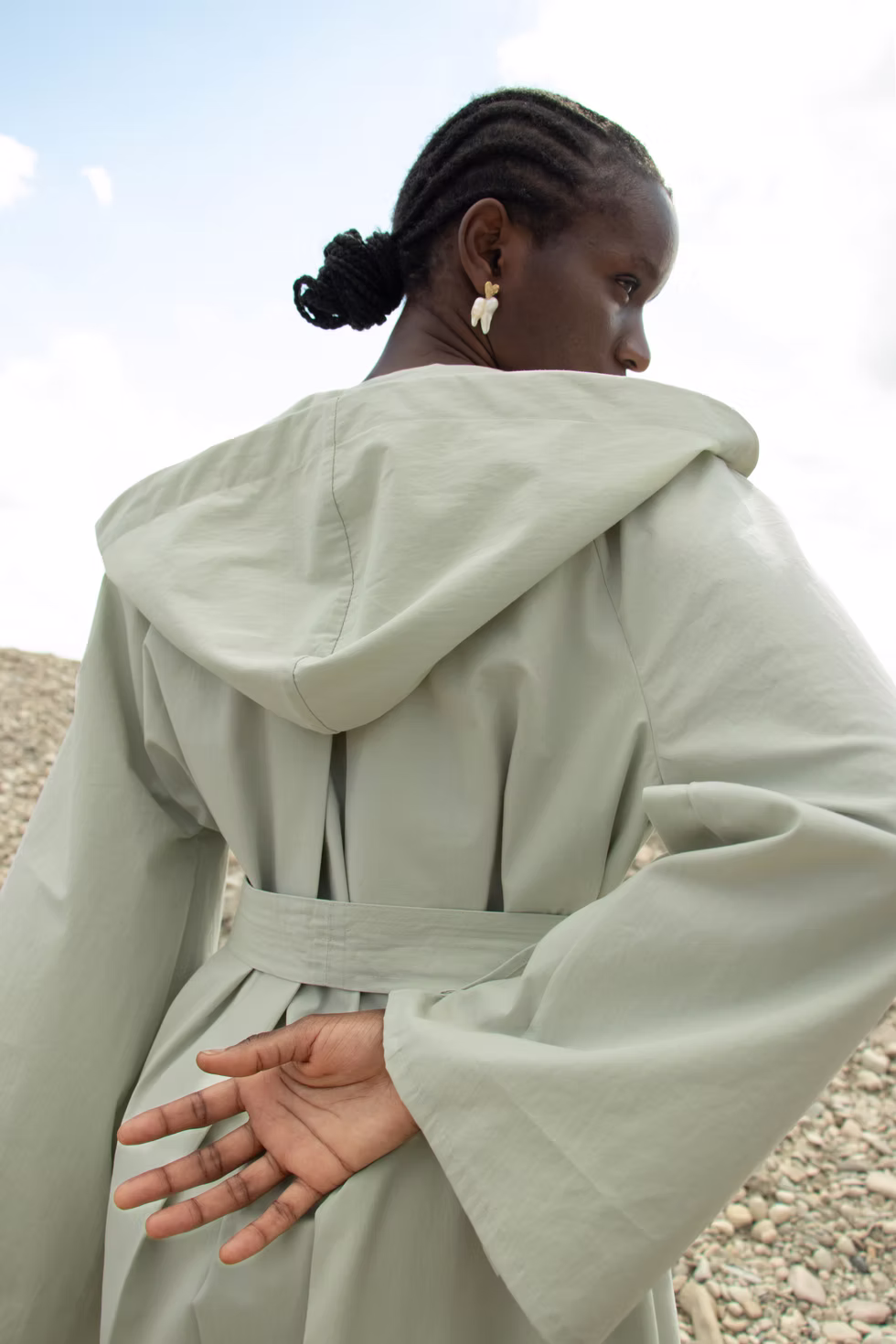 Mint water-repellent cotton coat Spring