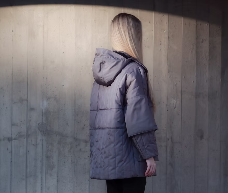 Silver Grey winter Jacket Tier