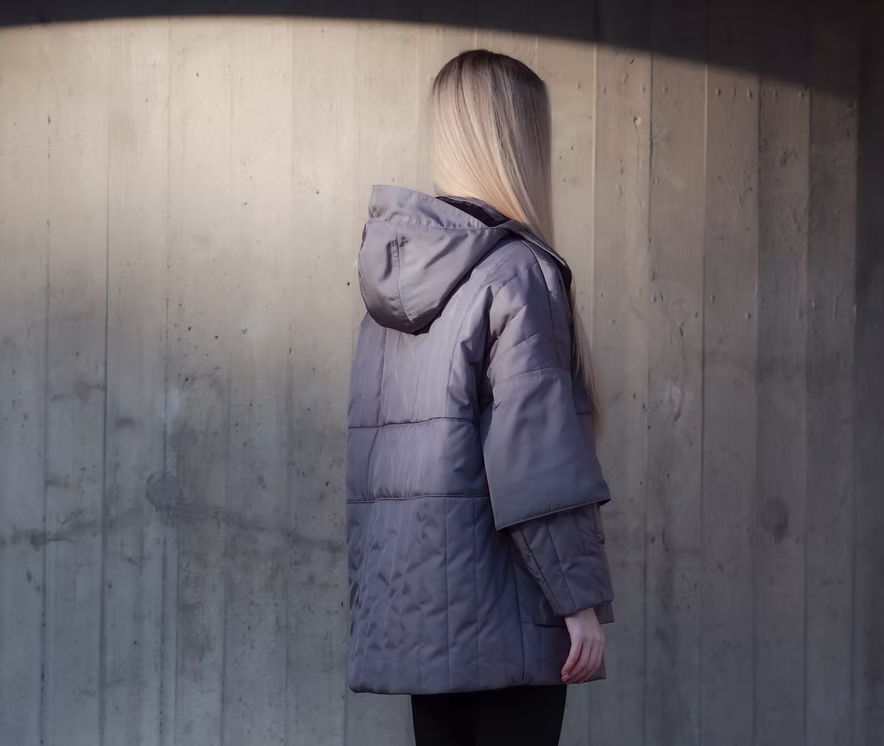 Silver Grey winter Jacket Tier