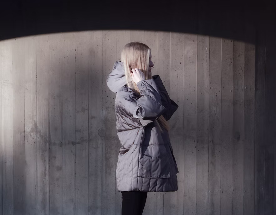 Silver Grey winter Jacket Tier